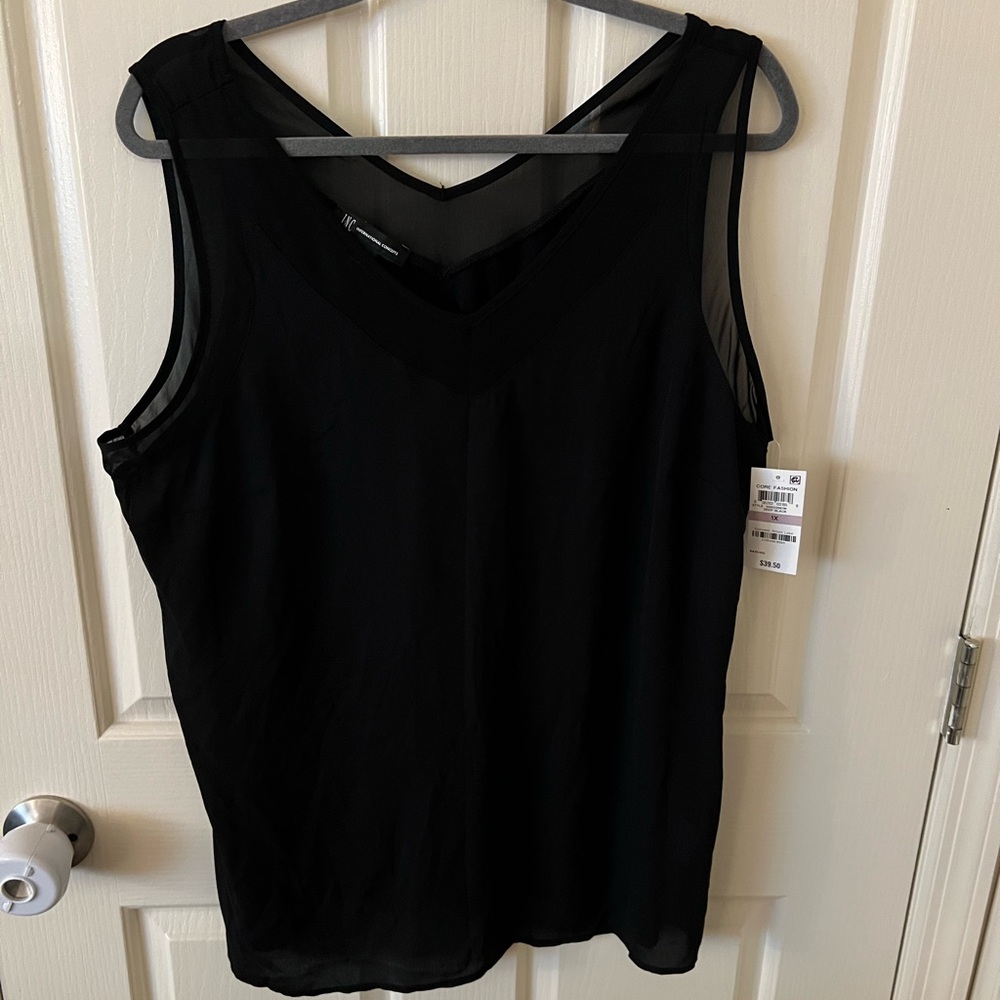 INC International Concepts Black Tank Top Classic Design
